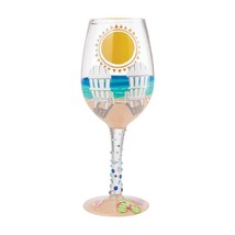 Lolita Wine Glass Sun on the Beach 15 o.z. 9" High Gift Boxed w Recipe Summer - $39.64