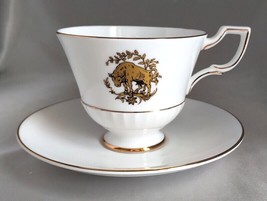 Vintage Tuscan Fine Bone China White/Gold Zodiac Taurus Tea Cup &amp; Saucer Set - £19.43 GBP