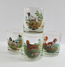 Whiskey Lowball Dog Rock Glasses Outdoor Scene Vintage Cups Lot of 4 - £22.38 GBP