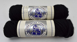 Vintage Wool-O-Nyl Fox Brand Yarns Zephyr/Nylon Blend Yarn - 2 Skeins Black - £7.55 GBP