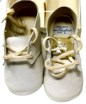 Vtg Mrs. Day's Ideal Baby Crib Saddle Shoes Size 1 Style 31 White Leather + Box image 3
