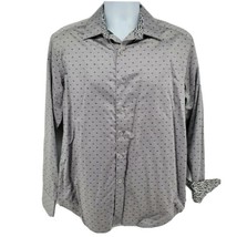 Robert Graham Men&#39;s Shirt Size M Flip Cuff Long Sleeve Gray - £26.34 GBP