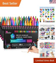 Multi-Surface Acrylic Paint Pen Set: 54 Colors, Perfect for Every Project - $82.49