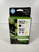 GENUINE HP 902XL BLACK &amp; 902 COLOR INKS COMBO PACK T0A39AN SEALED BOXES ... - £39.43 GBP