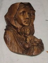 VTG Madonna &amp; Child Wall Plaque Hanging Chalkware? Woman Jesus 6.5 Inch - $24.99