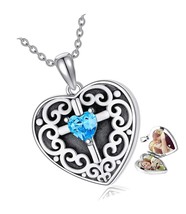 Heart Locket That Hold 2 Pictures Sterling Silver Forever My - £126.77 GBP