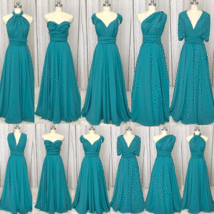 Multi Wrapped Bridesmaid Dresses Chiffon Infinite Turquoise Blue Wedding Party D - £63.14 GBP