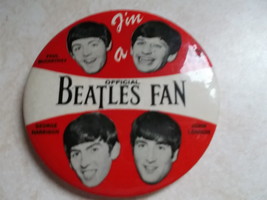 Beatles 1964 official fan Club pin back Green Duck Co Original - £21.18 GBP