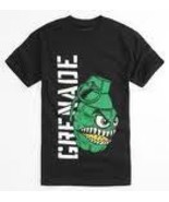 MEN'S GUYS GRENADE CHOMPER TEE SHIRT BLACK W/ GREEN GRENADE ANGRY FACE NEW $27 - $17.99