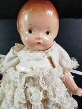 1930s Composition Doll EFFANBEE PATSY JR Lacy Dress &amp; Shoes 11.5&quot; TALL Cute - $76.50