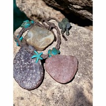 Beautiful little turquoise bracelet with natural rock and small elephant - £18.68 GBP