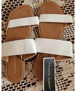 Charles Albert ~ Slip On ~ Open Toe ~ Dual Strap Sandals ~ WHITE ~ Large... - $28.06 CAD
