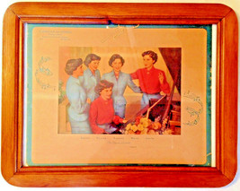 Framed Color Photograph Dionne Quintuplets Singing Promo Clothing Store ... - £27.25 GBP