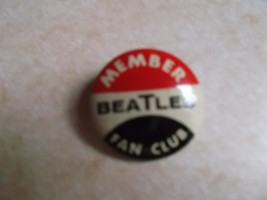 Beatles Original &quot;Member Beatles Fan Club&quot; Pin Back Green Duck Co - £9.43 GBP
