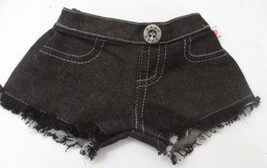 Build A Bear Workshop Black Denim Shorts Unhemmed Frayed - $17.81