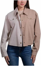 Wrangler Women&#39;s Size XL Beige Corduroy Cropped Shirt Jacket NWT - £18.53 GBP