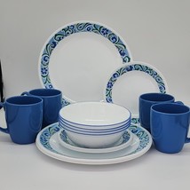 ♻️ Corelle Serenity Dinnerware 16-Pc Set Blue And White Colors - $3,160.69 MXN