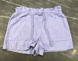 Universal Thread Women Medium Paper Bag Tie Waist Linen Blend Shorts Vio... - £17.20 GBP