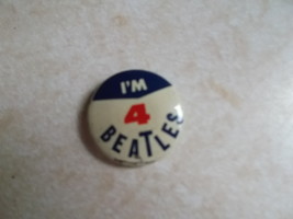 Beatles Original &quot;I&#39;m 4 Beatles&quot; Pin back from 1964 from Green Duck Co - £7.86 GBP