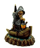 Charon Underworld Grim Reaper 3074 Boat Backflow Cone Incense Burner 7&quot; H - £24.92 GBP