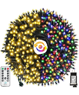 Color Changing Christmas String Lights Outdoor Indoor, 108FT 300 LED - $573.84 MXN