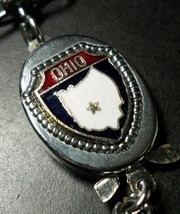 Ohio Key Chain Valet Style Connection Red White Blue and Silver Shield on Front - £5.49 GBP