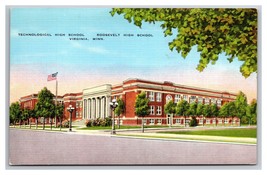 Roosevelt High School Virginia Minnesota MN UNP LInen Postcard Z2 - £3.59 GBP