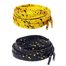 Yellow Black Cement Flat Laces for Air AJ Jordan IV 4 Thunder Lightning ... - $8.49