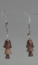 Earrings Wooden Christmas Bells Hypoallergenic Hook Dangle Homemade 1/2&quot;x1 1/3&quot; - £1.54 GBP