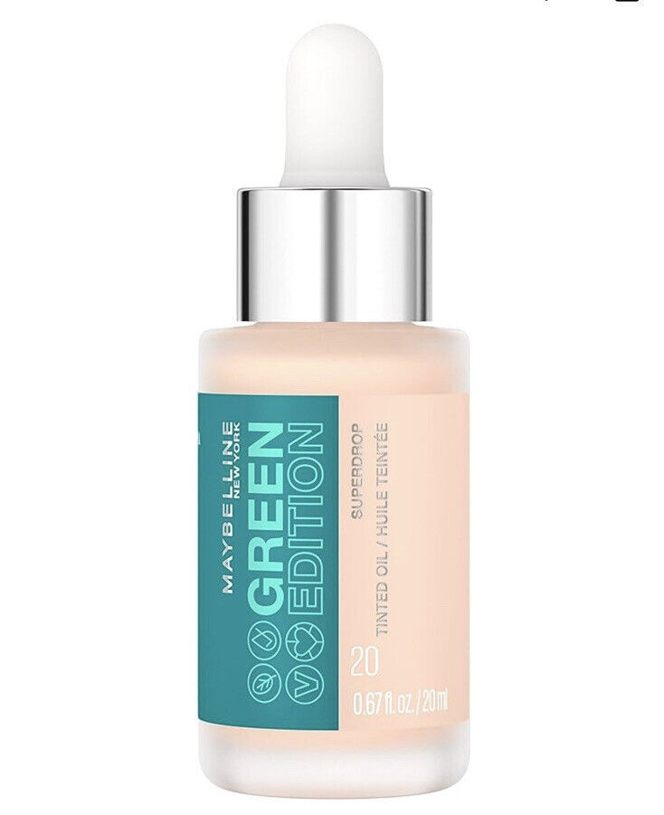 MAYBELLINE Green Edition Superdrop Tinted Oil Makeup Adjustable Foundation 20.