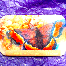The sweetest butterfly magnet ever! It reads Volunteers~changing the fut... - $257.26 MXN