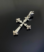 Art Design Textured Cross Pendant 925 Sterling Silver, Handmade Christians Gifts - £60.09 GBP