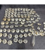 Vintage Glass Chandelier Round Crystals Lot 2.2 Lbs. Various Lengths &amp; D... - £23.35 GBP