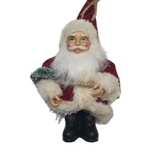 Old World Christmas Santa Claus Fur Coats Standing Ornament 5&quot; Tall  Plastic - £9.93 GBP