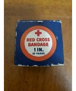 Red Cross Bandage 1940s 1&quot; 10 Yards Johnson Johnson Open Box Vintage - $13.98