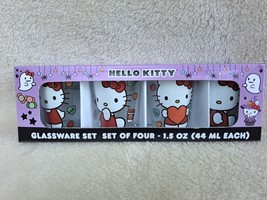 NIB Sanrio Hello Kitty Halloween Glassware Set Of Four, Shot Glass 1.5 oz - $11.39