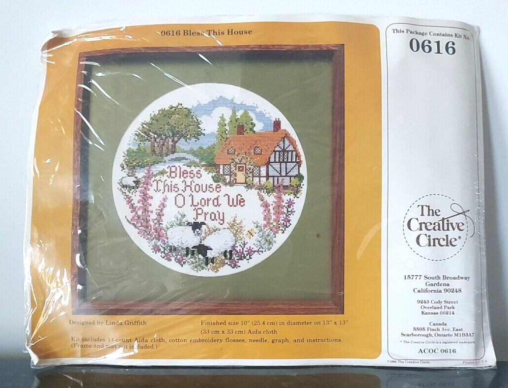 Creative Circle Bless This House O Lord  Vtg 1984 Counted Cross Stitch 0616 NEW - $9.89