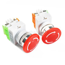 New Lot Of Two (2) Emergency Stop Switch Push Button Mushroom - $14.99