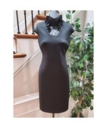 Calvin Klein Women&#39;s Black Polyester V-Neck Sleeveless Knee Length Dress... - $635.62 MXN