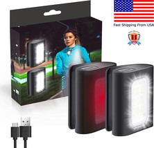 Clip On LED Light 2Pcs for Night Jogging Running Walking USB Rechargeable Lights - £16.73 GBP