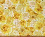 Cotton Packed Yellow Roses Flowers Floral Fabric Print by the Yard D383.60 - £11.97 GBP