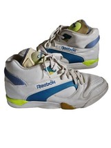 Vtg Reebok Court Victory Pump OG Tennis Shoe White Blue Gray Neon Size  12 - £134.11 GBP