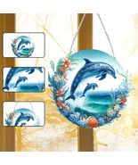 Dolphins Hanging Acrylic Diamond Jewel Art Double-Sided Decor COMPLETED ... - $40.60 CAD