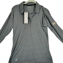 ADIDAS Women&#39;s Golf Polo Gray Black Striped Long Sleeve PGA Patch Size Small NWT - £15.45 GBP