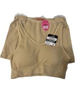 Set Active Sports Bra and Shorts Sz S/M Angelina Beige Textured Top Comfort - $337.44 MXN