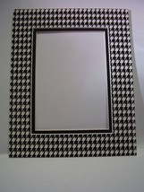 Picture Frame Double Mat 8x10 for 5x7 photo Houndstooth Check Black and ... - $6.99