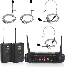 Pyle 2 Channel Wireless Microphone System - Portable Uhf Digital, Pdwm3400,Black - £132.68 GBP
