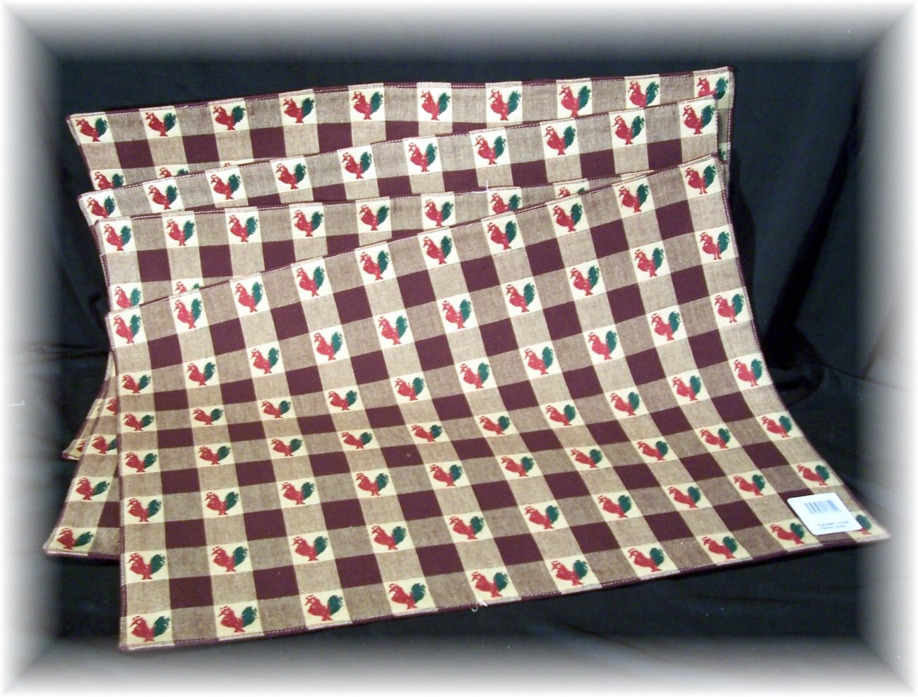  PRiMiTiVe HoMeSpUn Placemats~Embroidered ROOSTER Motif  - $16.95