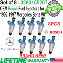 BRAND NEW OEM Bosch 8Pcs Fuel Injectors for 1994-1997 Mercedes-Benz S500 5.0L V8 - £465.47 GBP
