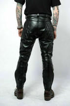 Men&#39;s Leather Padded Breeches Pants Trousers lederhosen lederjeans Cuir ... - £102.21 GBP